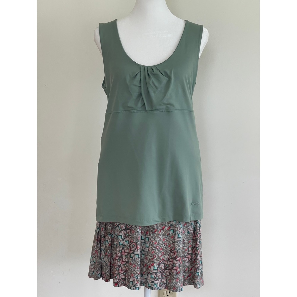 Patagonia Women Sage Green Floral Top and Skirt SZ L BOHO Vibes